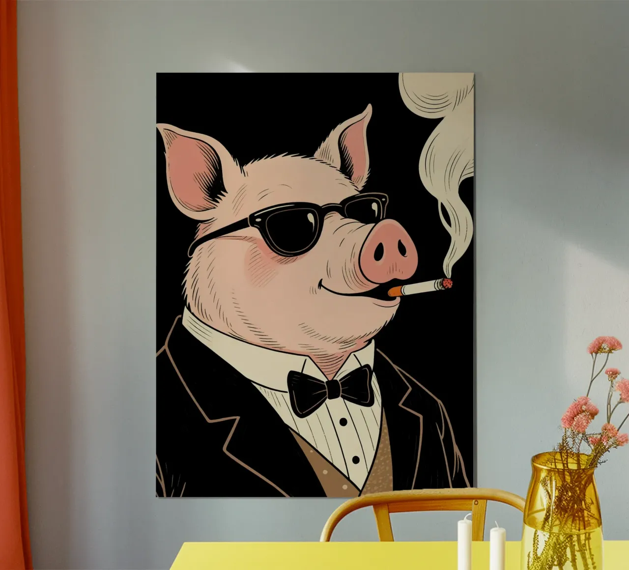 pig boss poster con telaio in plastica da knowledge