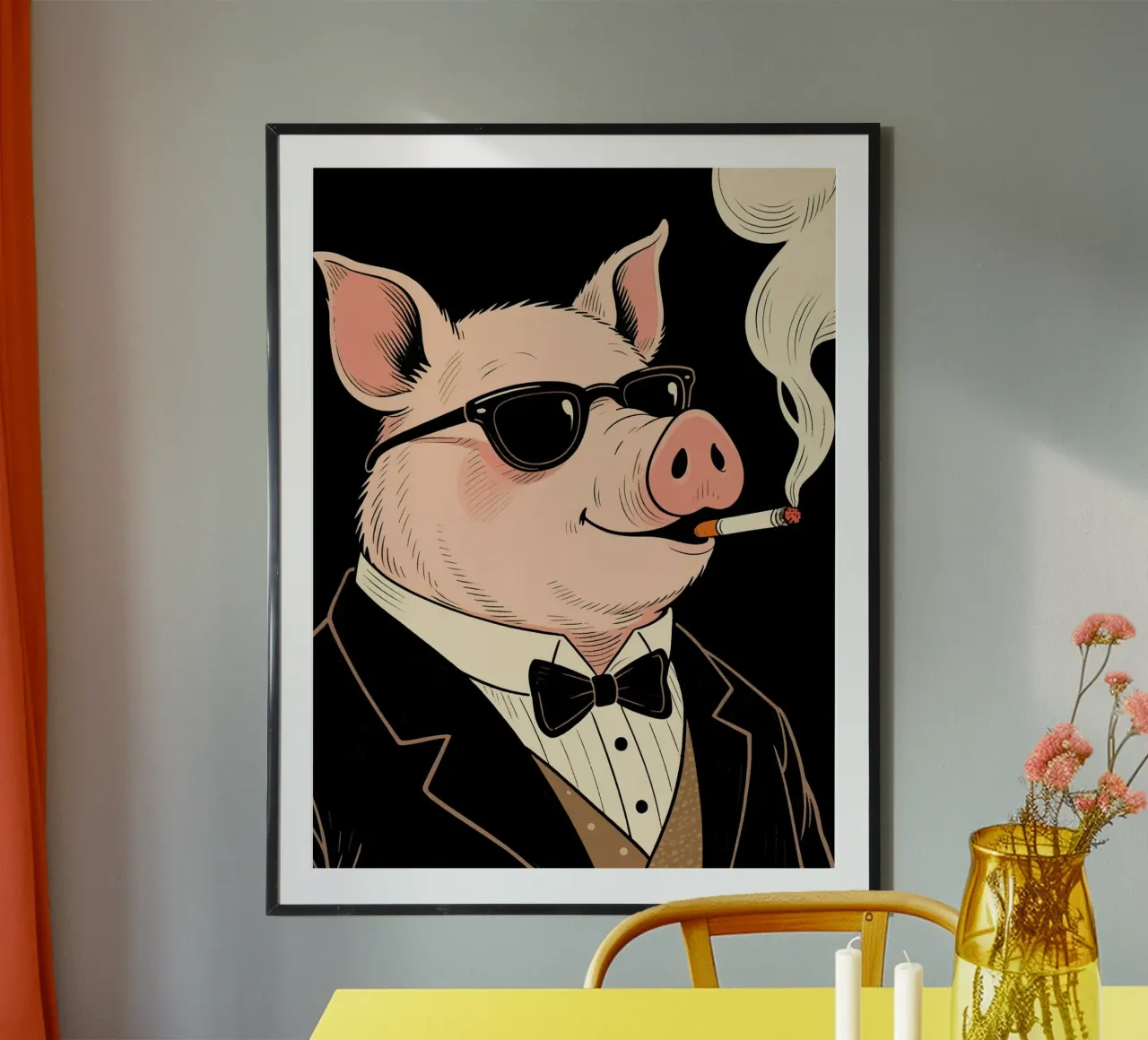 pig boss poster con telaio in plastica da knowledge