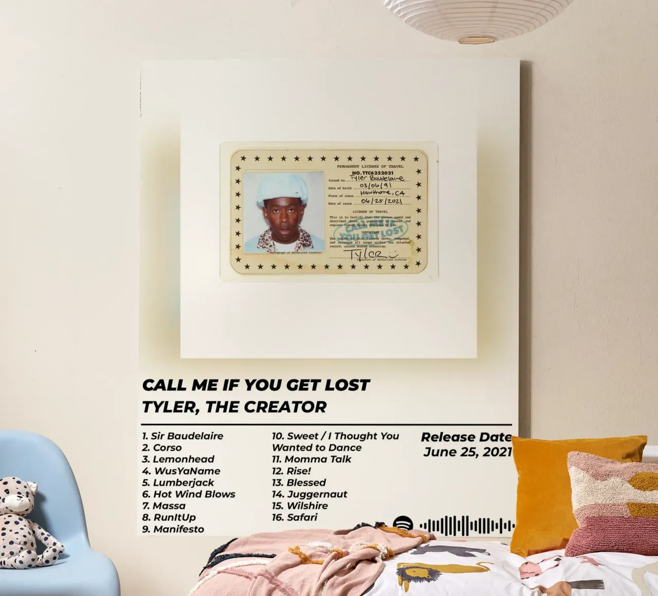 Chiamami se ti perdi - Tyler, The Creator tela con Cornice a cassetta da alexandrealbumreview