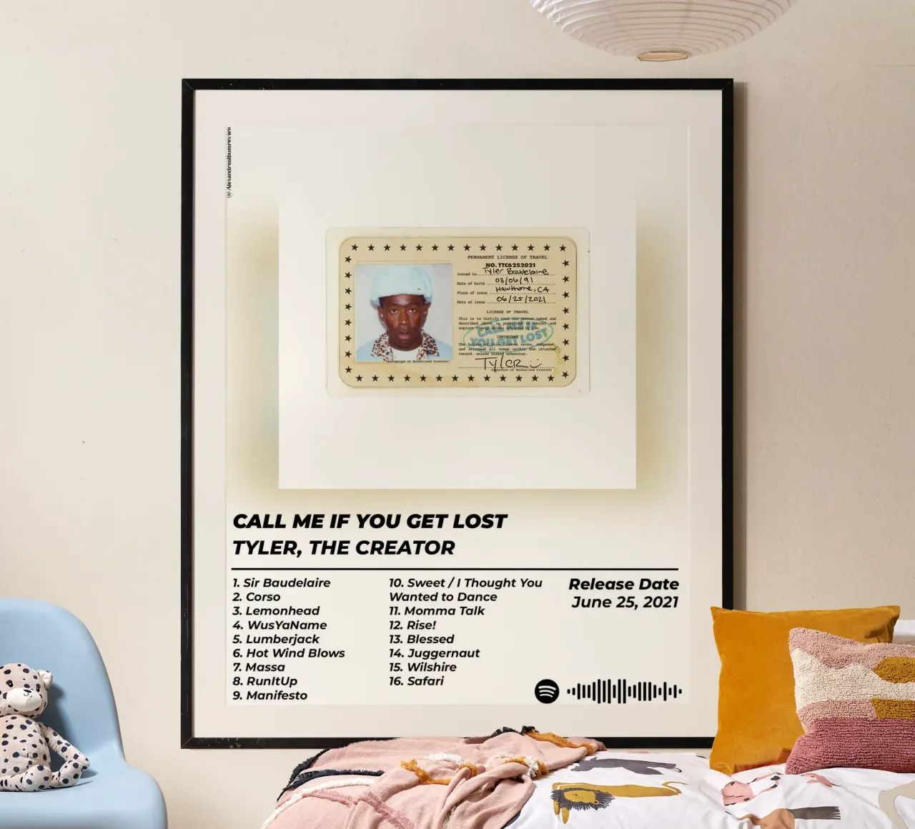 Chiamami se ti perdi - Tyler, The Creator poster con telaio in plastica da alexandrealbumreview