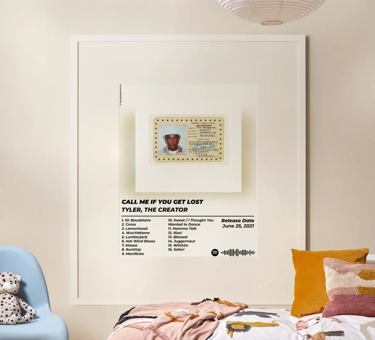 Chiamami se ti perdi - Tyler, The Creator poster con telaio in plastica da alexandrealbumreview
