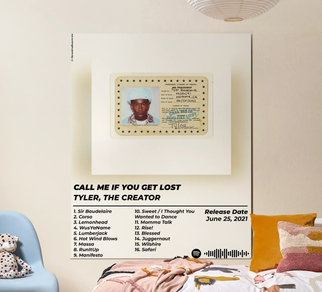 Chiamami se ti perdi - Tyler, The Creator poster con telaio in plastica da alexandrealbumreview