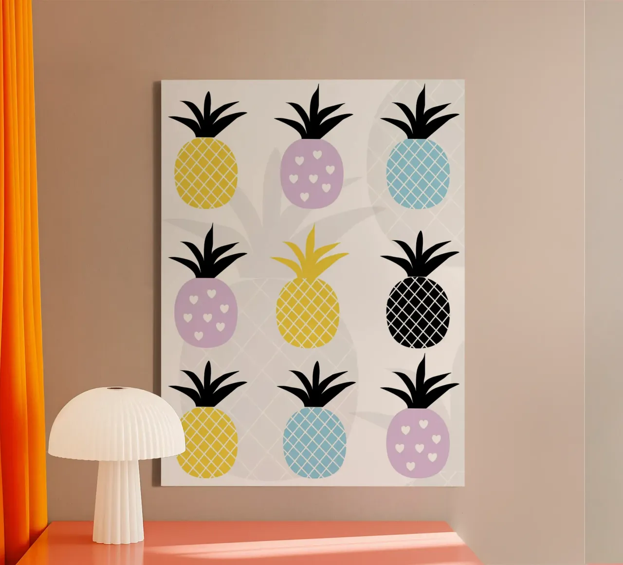 L'amore per l'ananas tela con Cornice a cassetta da Amanda Studio