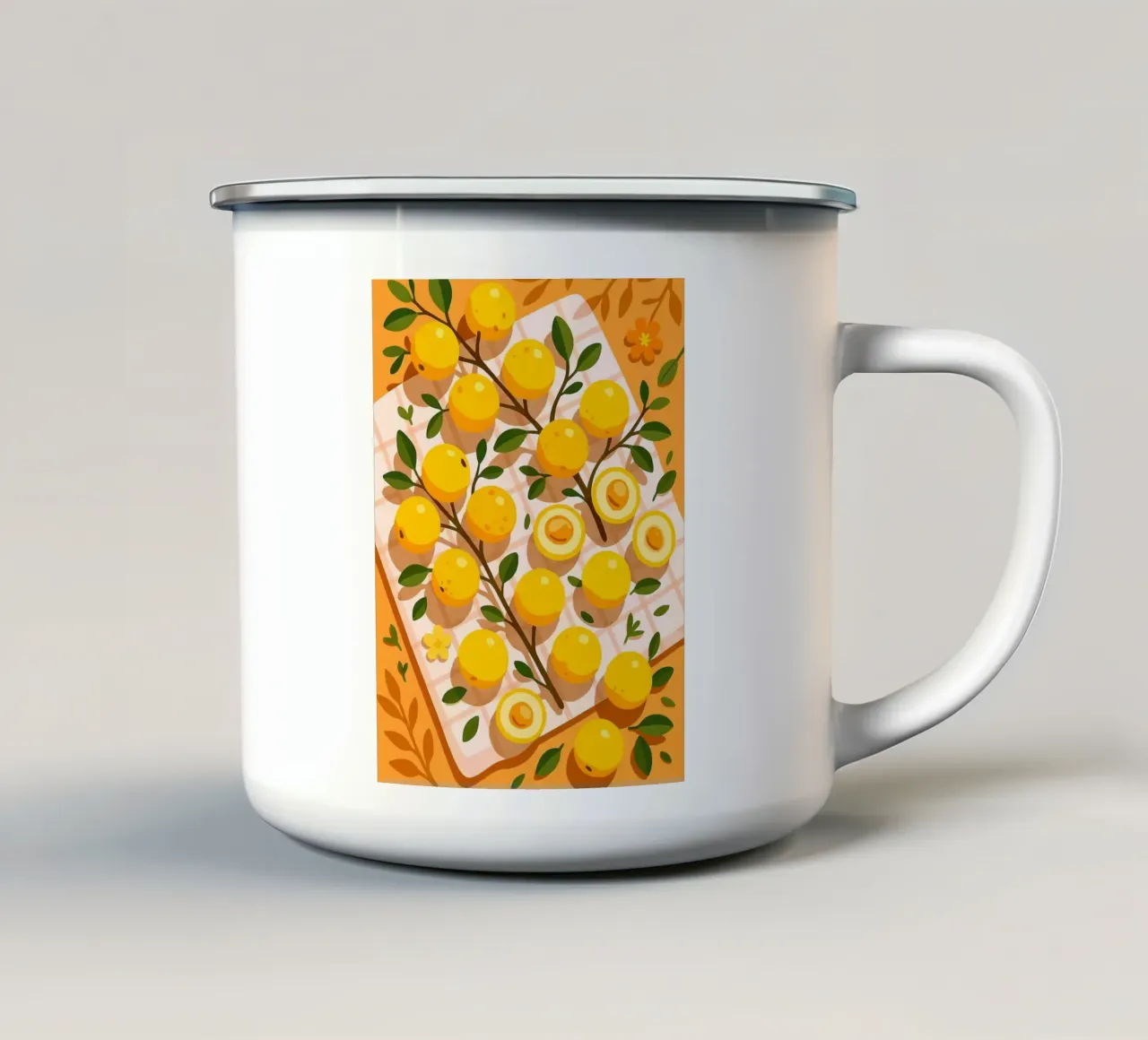 Nance - Una tavola stilizzata tazza in smalto da Amanda Studio