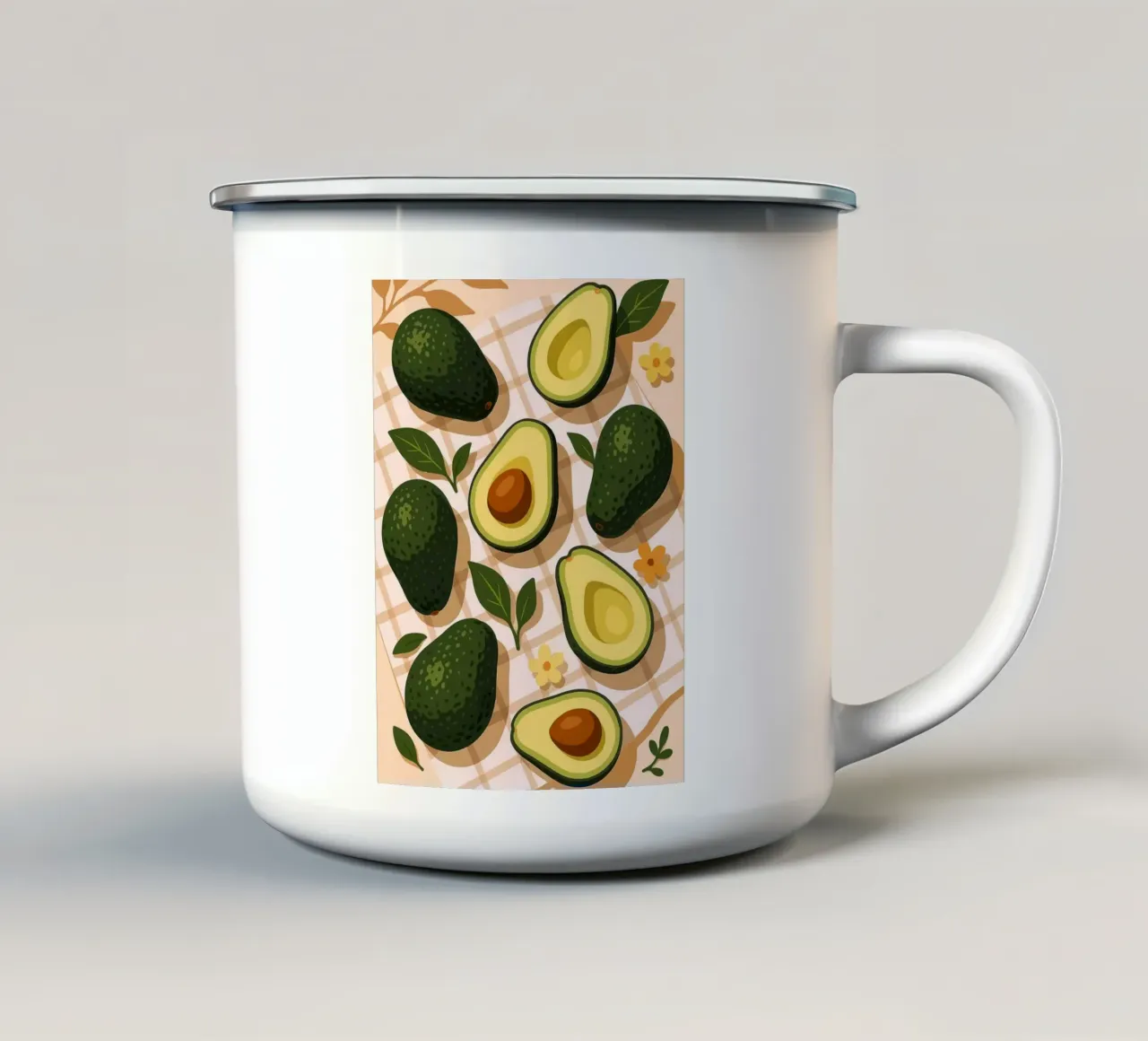 Avocado - Una tavola stilizzata tazza in smalto da Amanda Studio