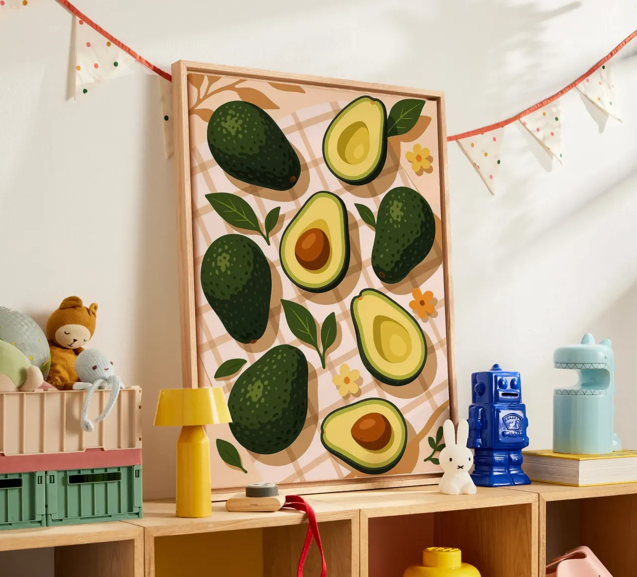 Avocado - Una tavola stilizzata tela con Cornice a cassetta da Amanda Studio