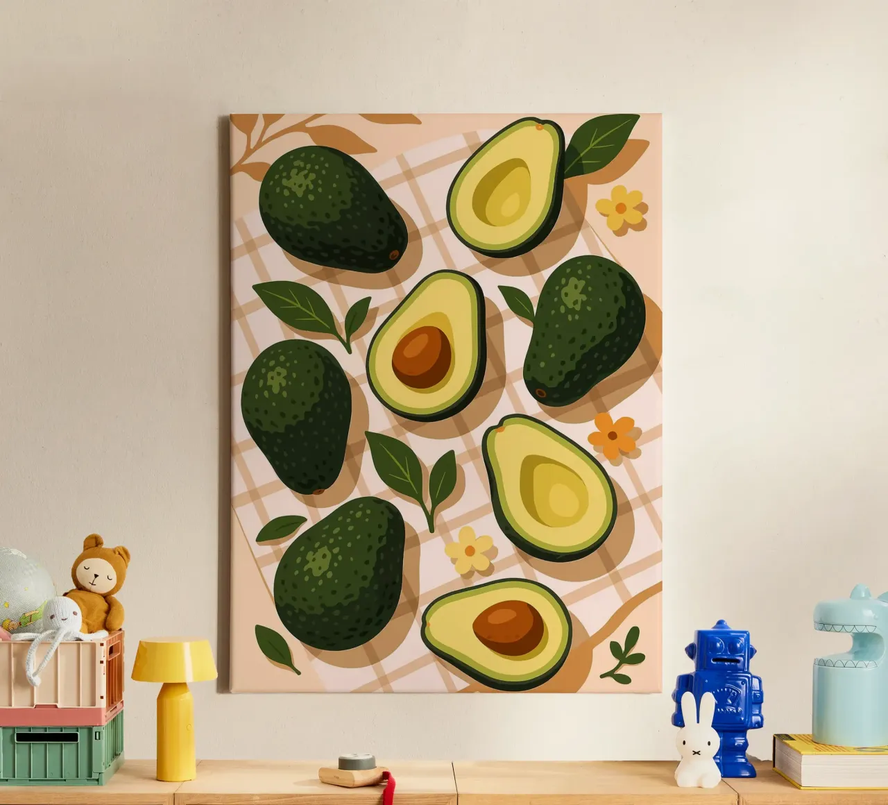 Avocado - Una tavola stilizzata tela con Cornice a cassetta da Amanda Studio