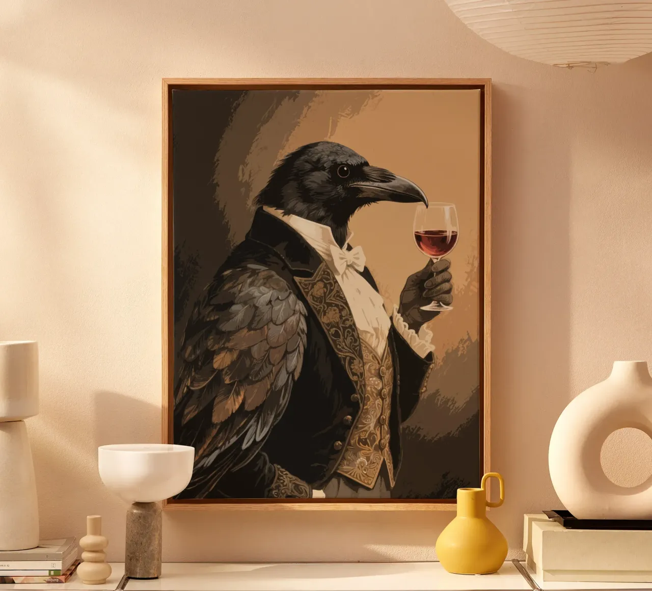 wine crow tela con Cornice a cassetta da knowledge