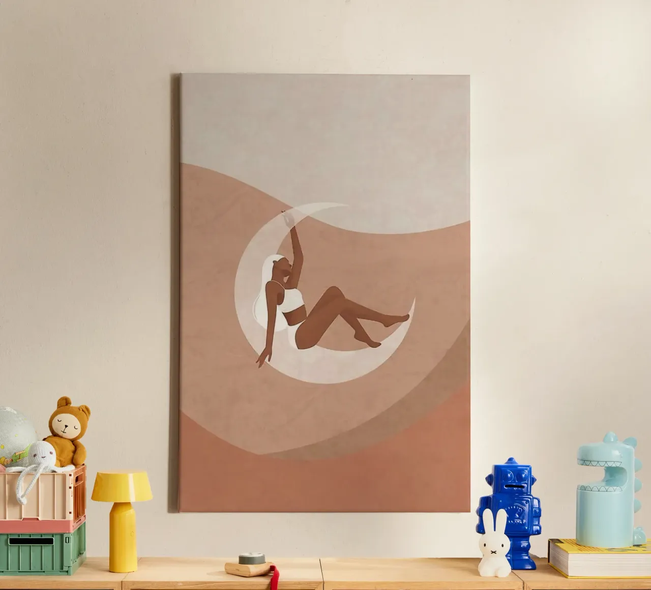 girl on the moon tela con Cornice a cassetta da firmana