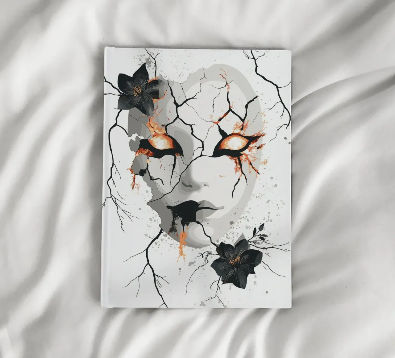 Broken mask with a look of fire notebook by pixelbull - medieval art and more