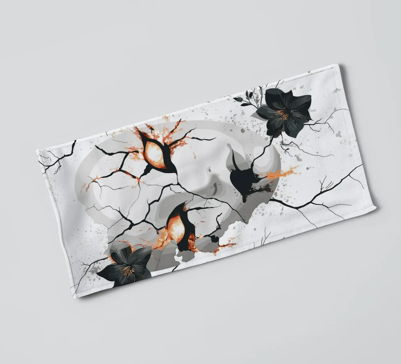 Broken mask with a look of fire towel by pixelbull - medieval art and more