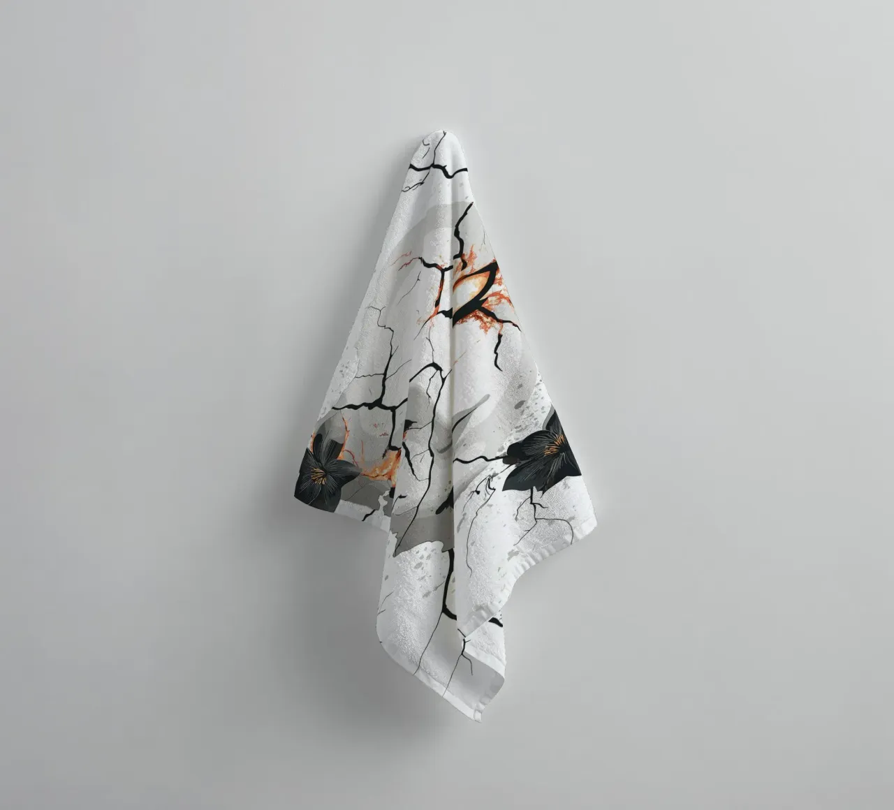 Broken mask with a look of fire towel by pixelbull - medieval art and more