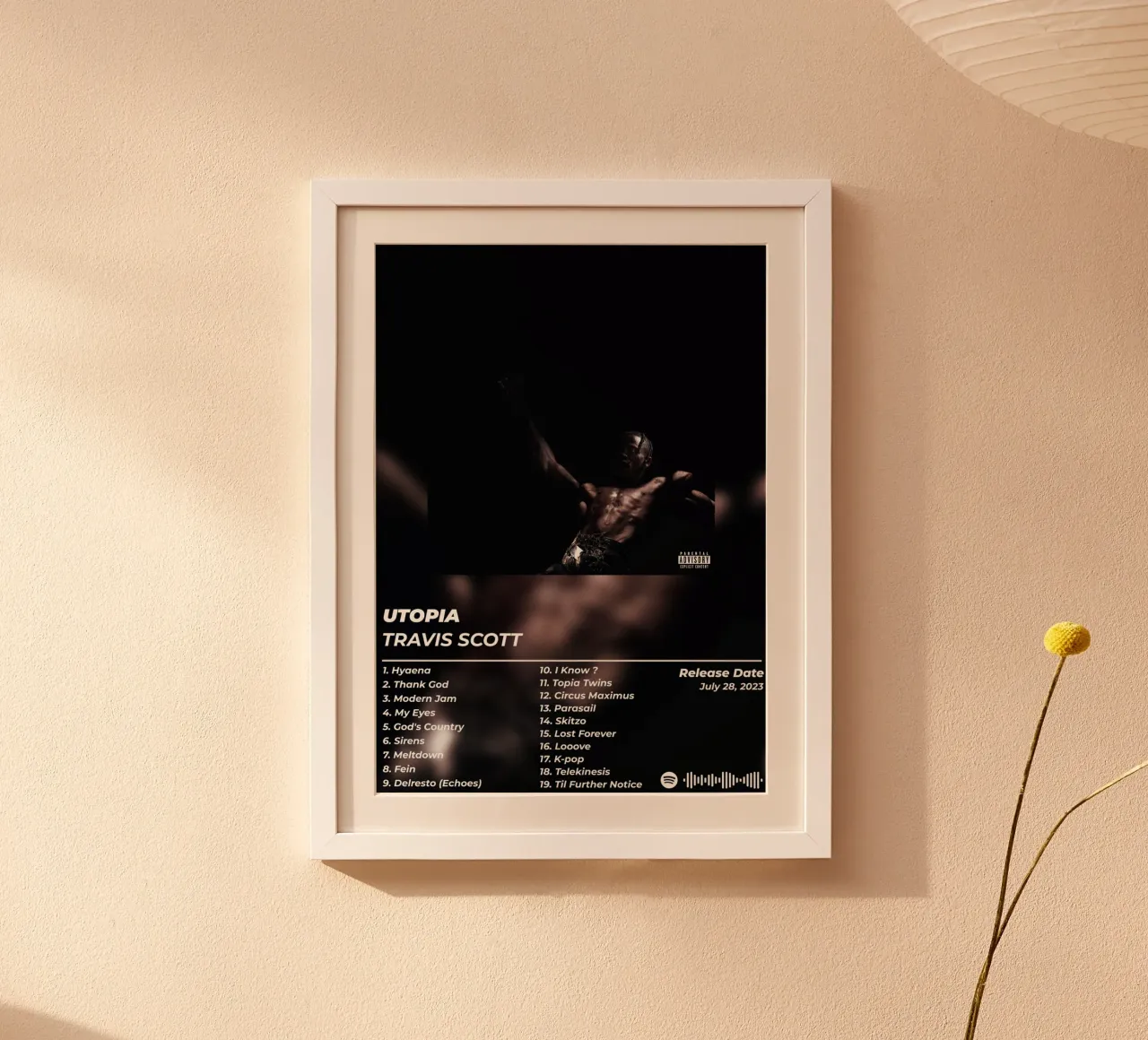 Poster Utopia - Travis Scott poster con telaio in plastica da alexandrealbumreview