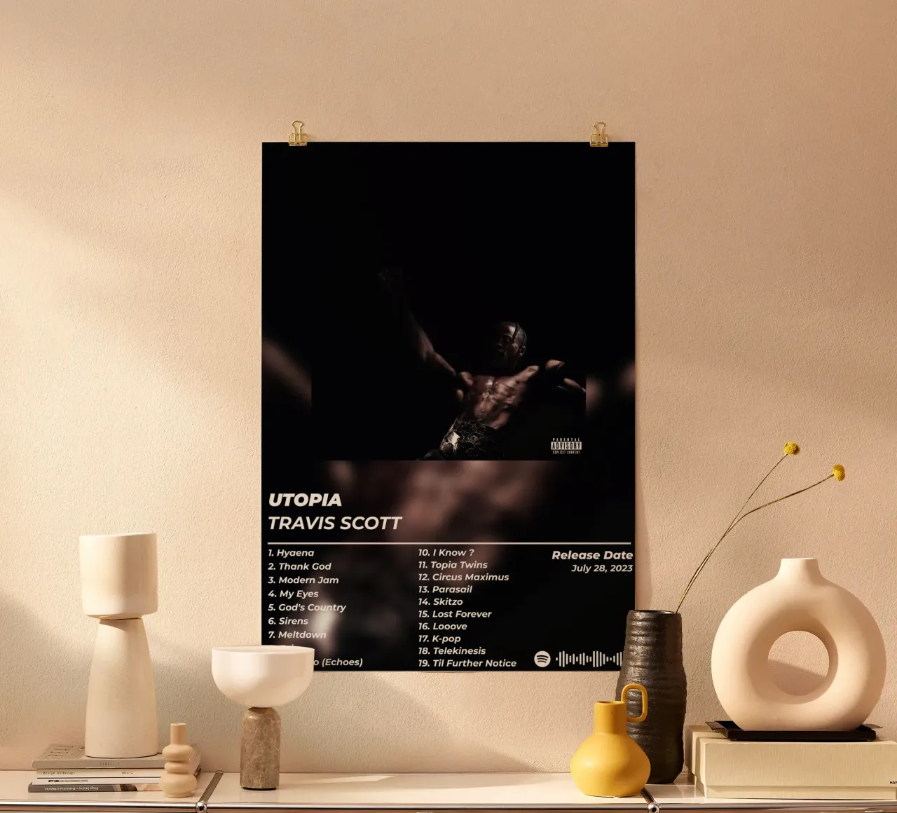 Poster Utopia - Travis Scott poster con telaio in plastica da alexandrealbumreview
