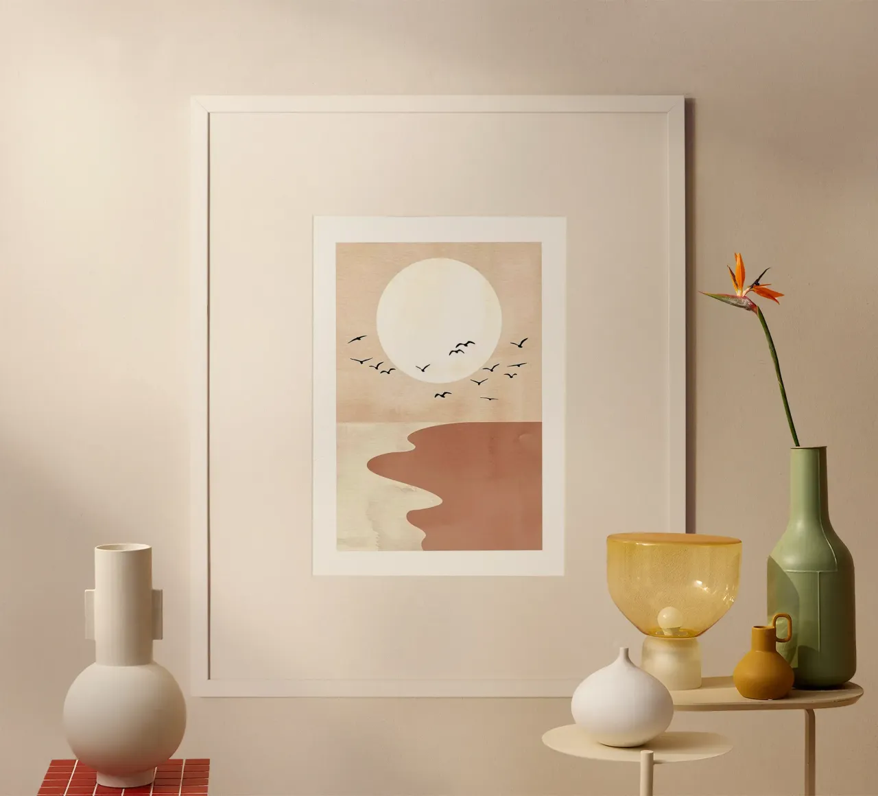 flock bird through sun poster da sunity