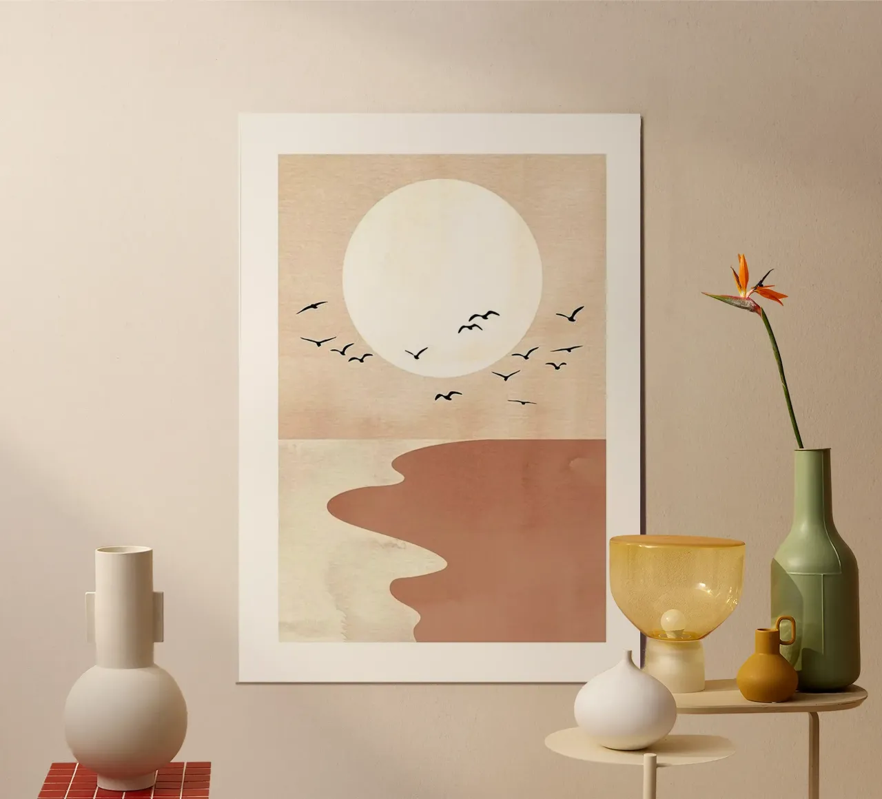 flock bird through sun poster da sunity