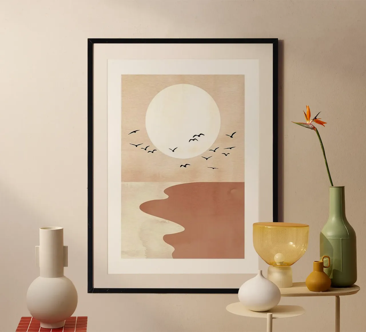 flock bird through sun poster da sunity
