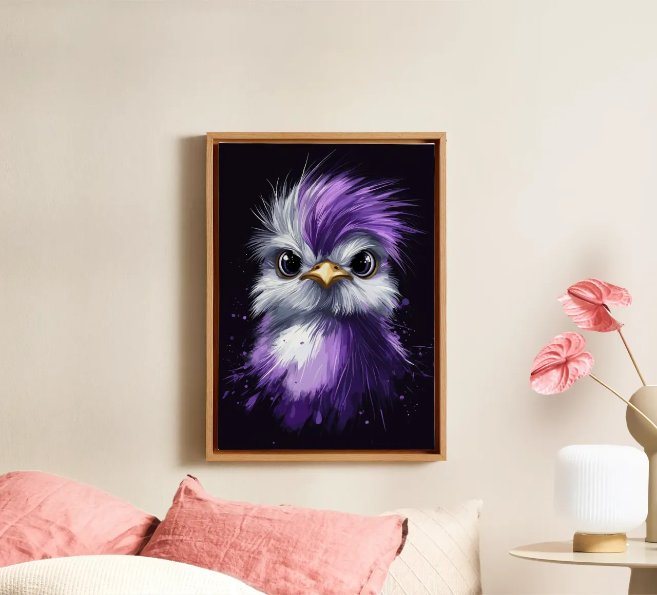 Gallina di seta in viola tela con Cornice a cassetta da pixelbull - medieval art and more