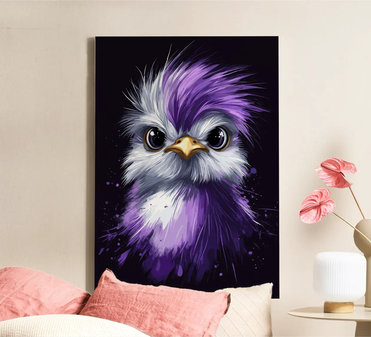 Gallina di seta in viola tela con Cornice a cassetta da pixelbull - medieval art and more