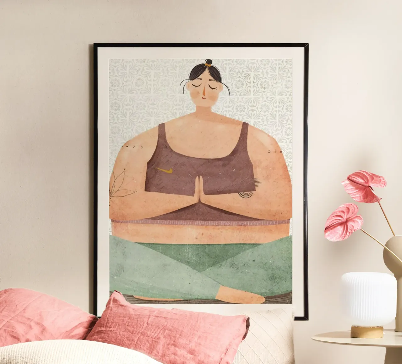 meditation in peace poster con telaio in plastica da firmana