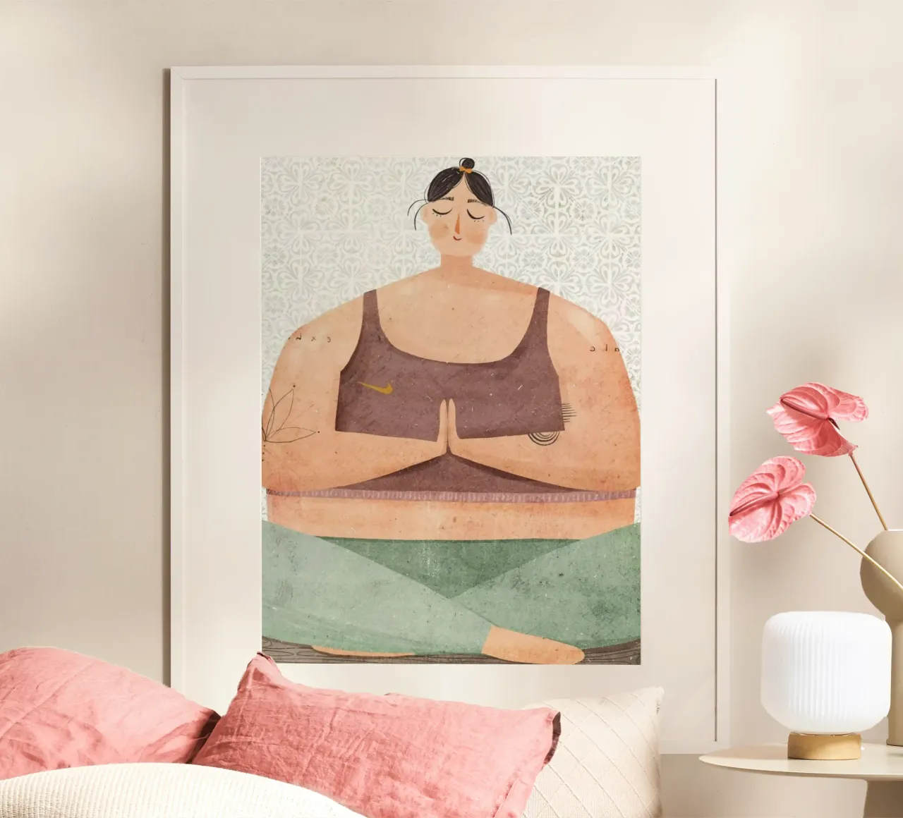 meditation in peace poster con telaio in plastica da firmana