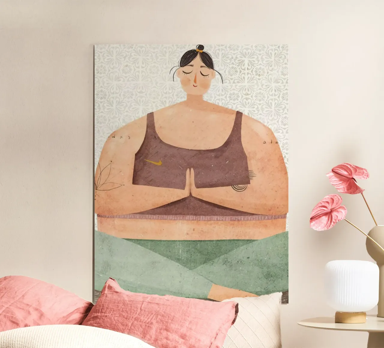 meditation in peace poster con telaio in plastica da firmana