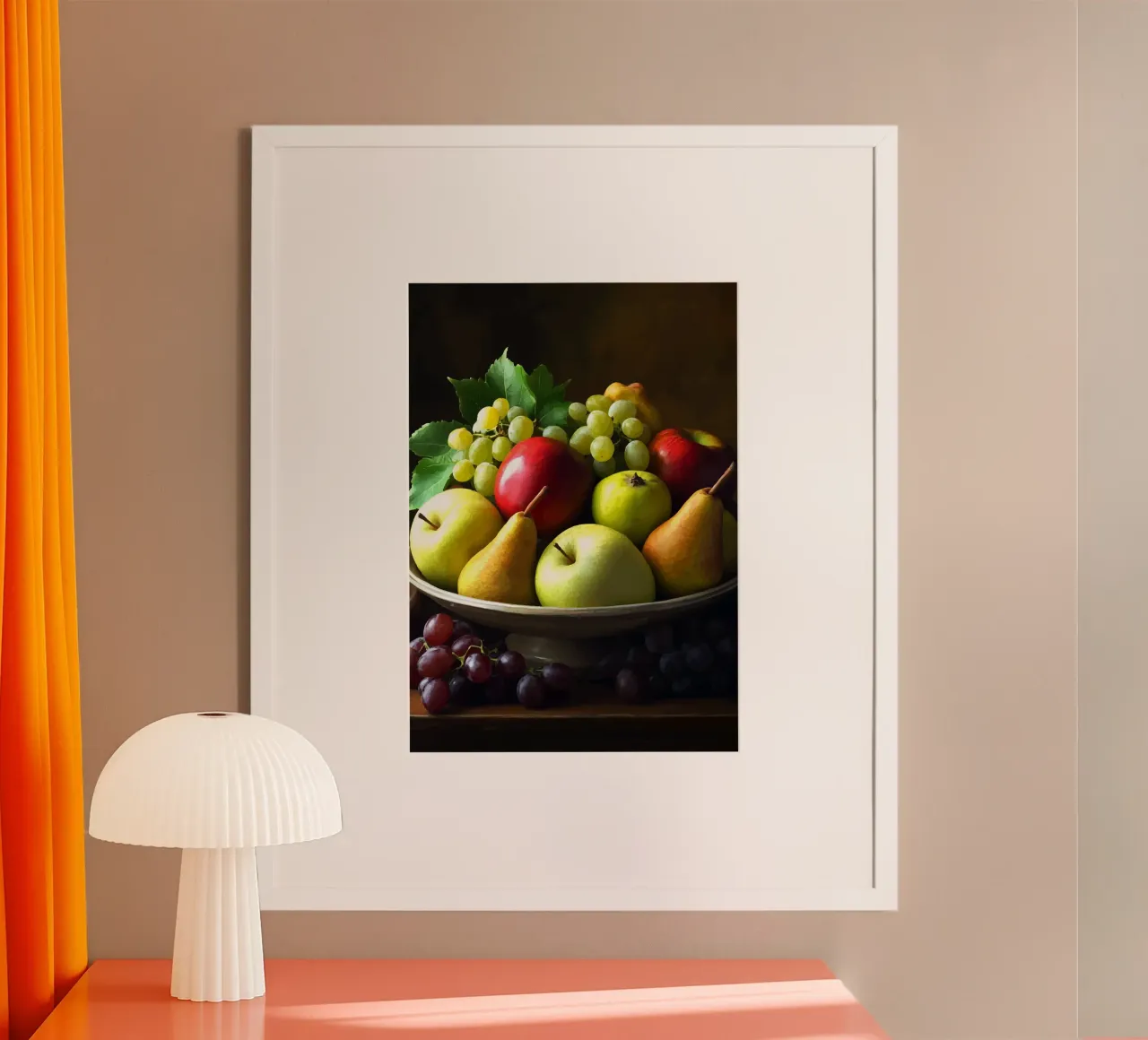 Fruttiera classica in look olio poster con telaio in plastica da pixelbull - medieval art and more