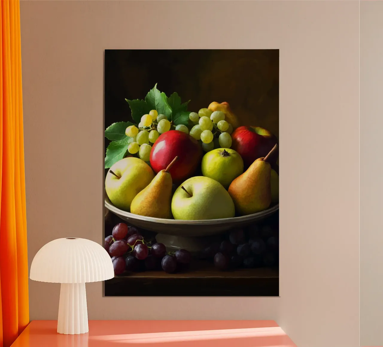Fruttiera classica in look olio poster con telaio in plastica da pixelbull - medieval art and more