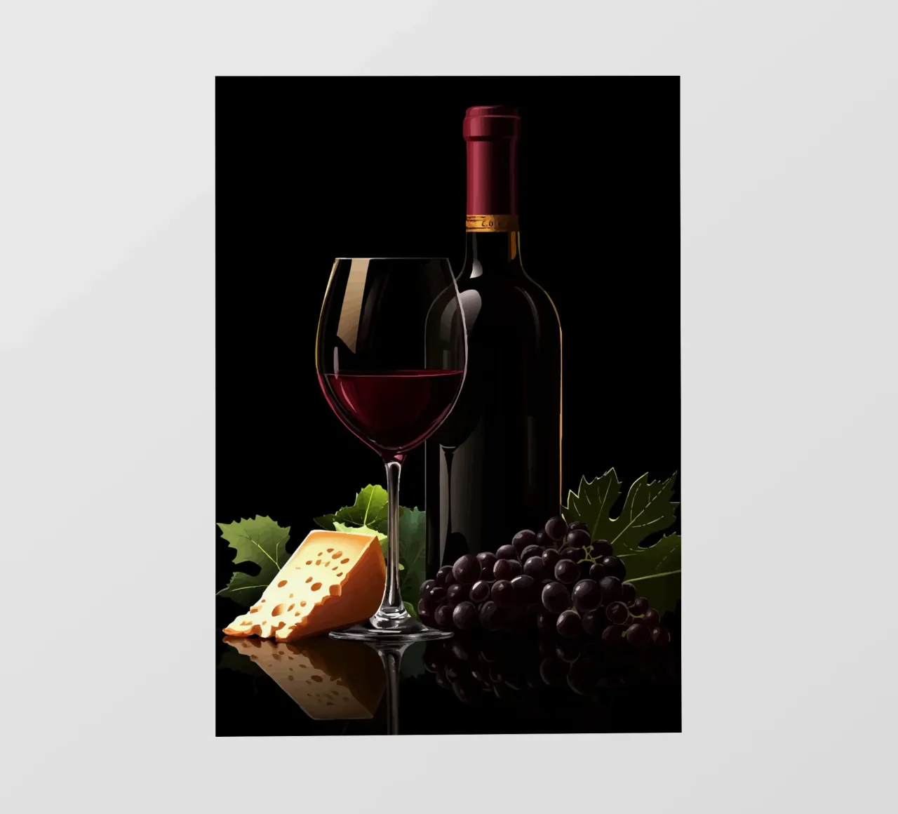 Vino, formaggio e uva alla ribalta pellicola backlit da pixelbull - medieval art and more