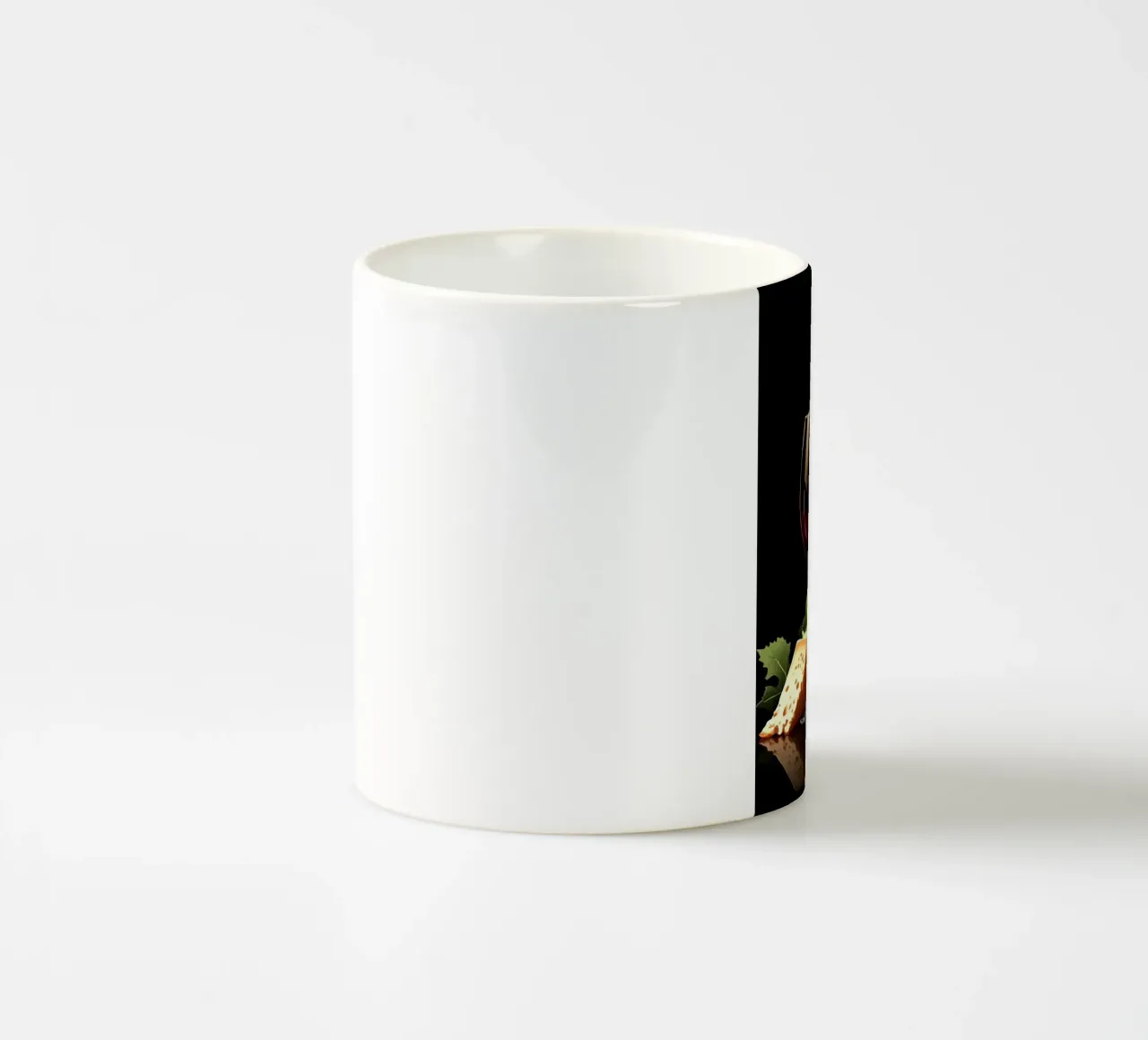 Vino, formaggio e uva alla ribalta tazza in ceramica da pixelbull - medieval art and more
