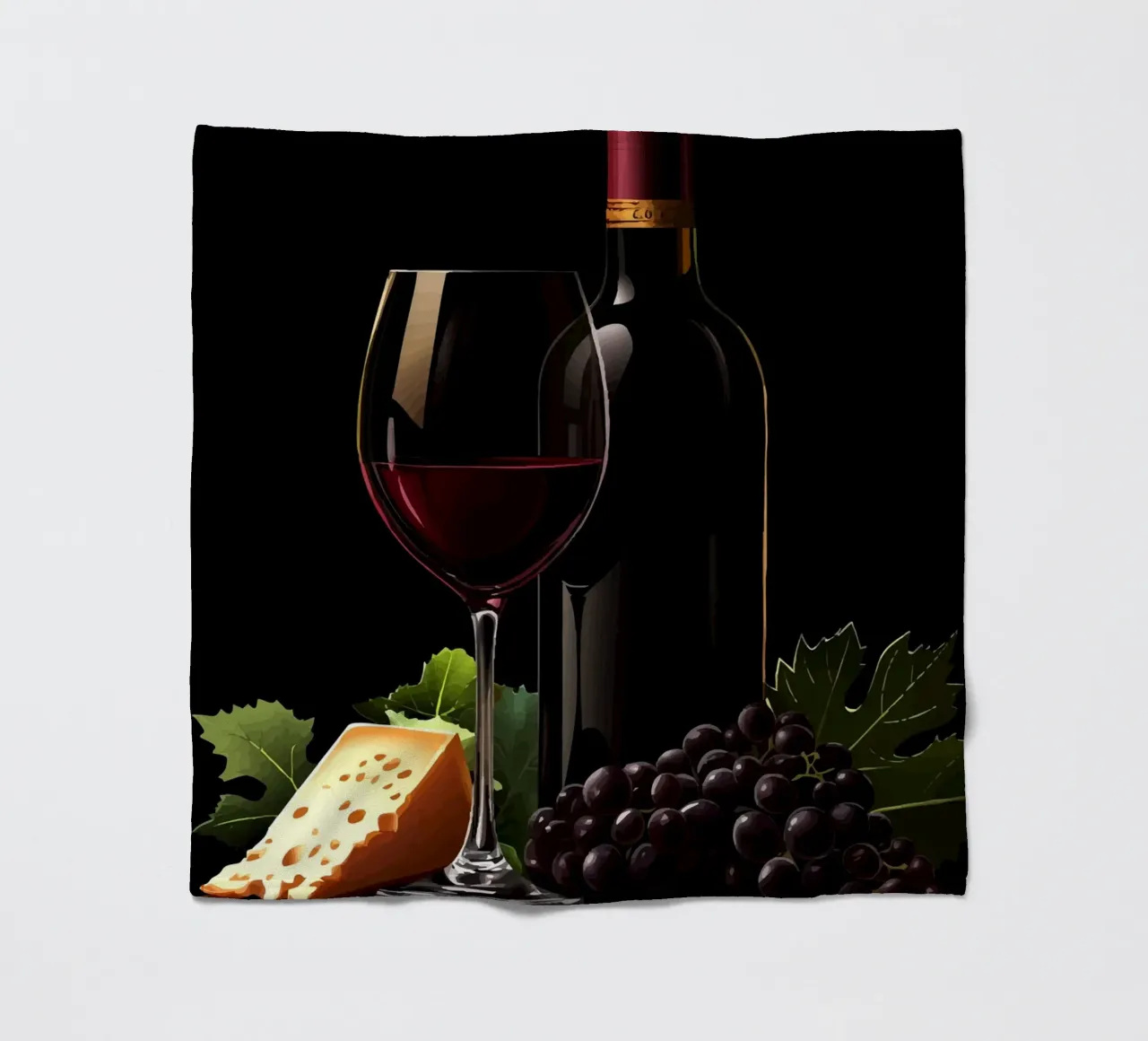 Vino, formaggio e uva alla ribalta coperta in pile da pixelbull - medieval art and more