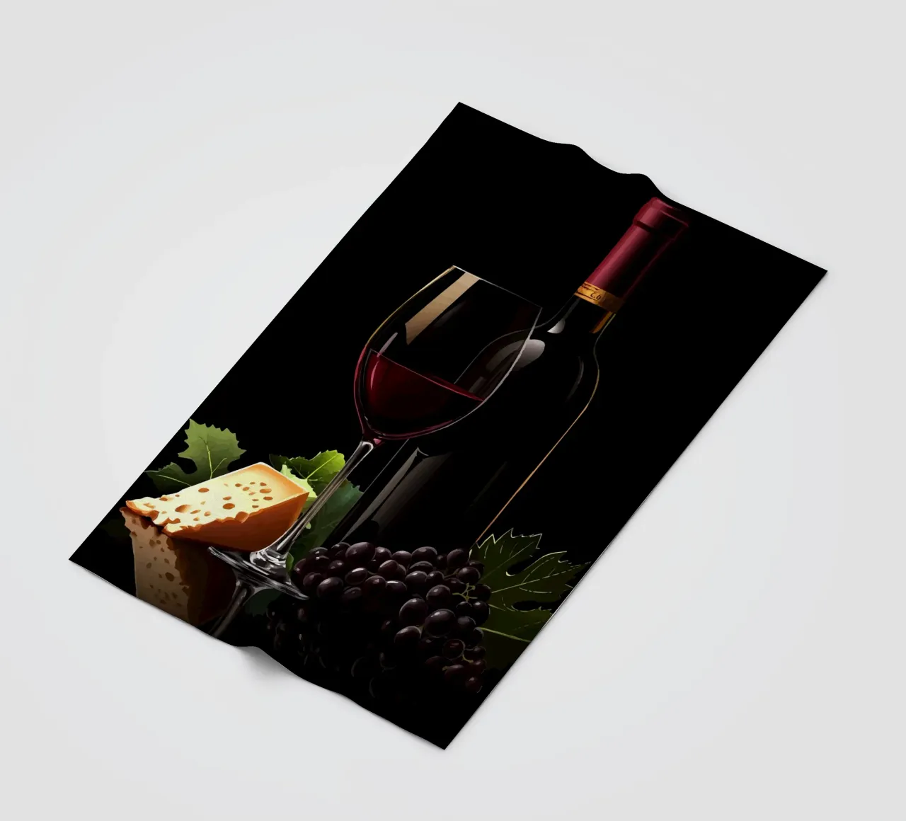 Vino, formaggio e uva alla ribalta coperta in pile da pixelbull - medieval art and more