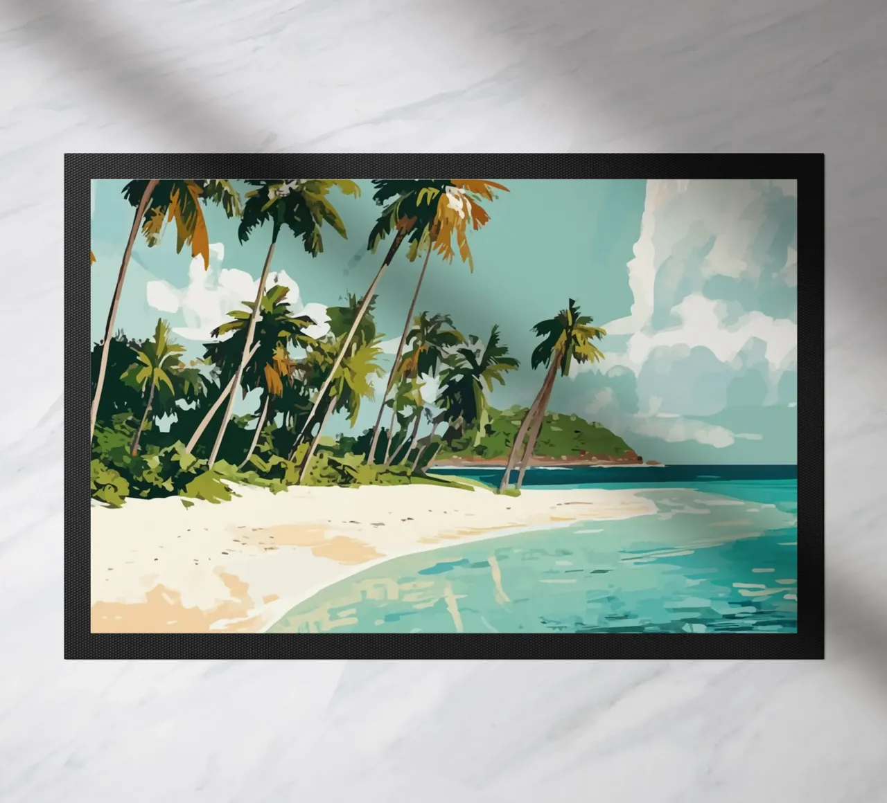 Spiaggia tropicale con mare color turchese zerbino da pixelbull - medieval art and more
