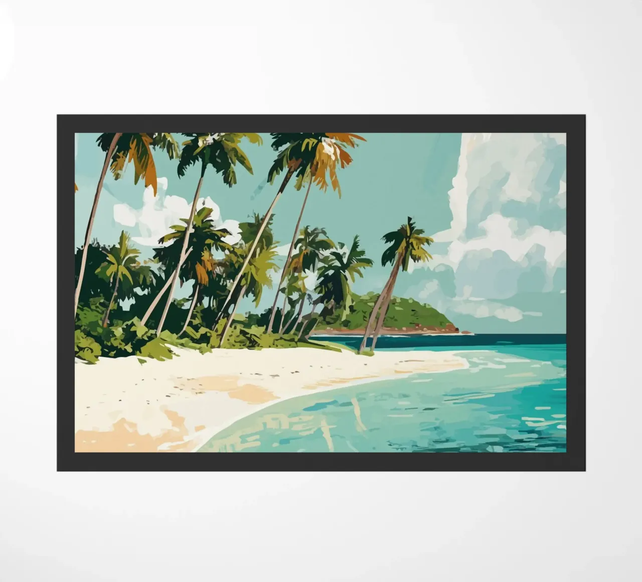 Spiaggia tropicale con mare color turchese zerbino da pixelbull - medieval art and more