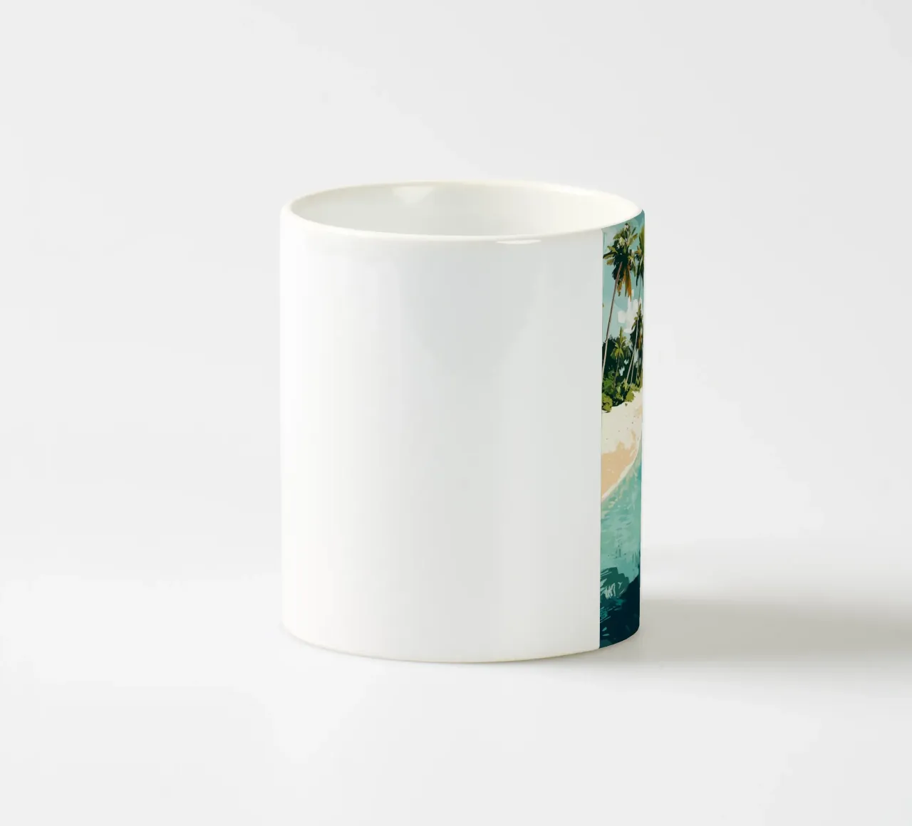 Spiaggia tropicale con mare color turchese tazza in ceramica da pixelbull - medieval art and more