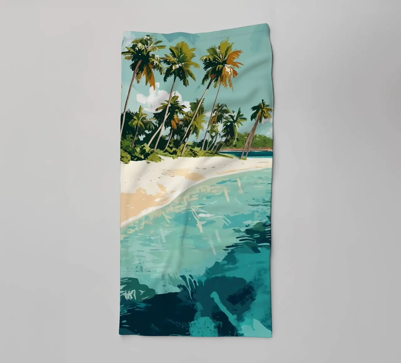 Spiaggia tropicale con mare color turchese asciugamano da bagno da pixelbull - medieval art and more