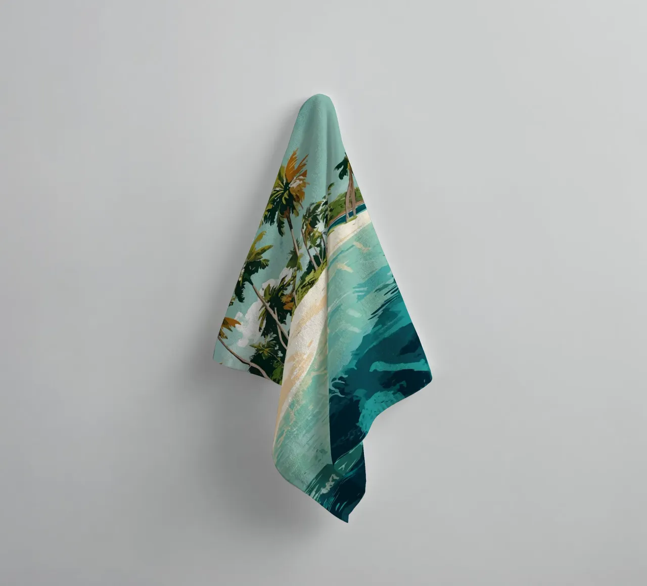 Spiaggia tropicale con mare color turchese asciugamano da bagno da pixelbull - medieval art and more