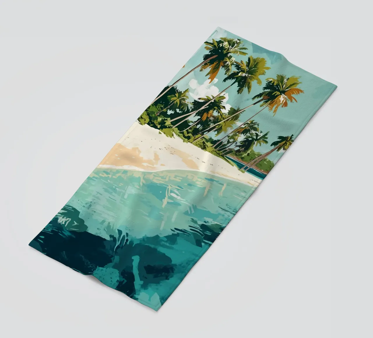 Spiaggia tropicale con mare color turchese telo mare da pixelbull - medieval art and more