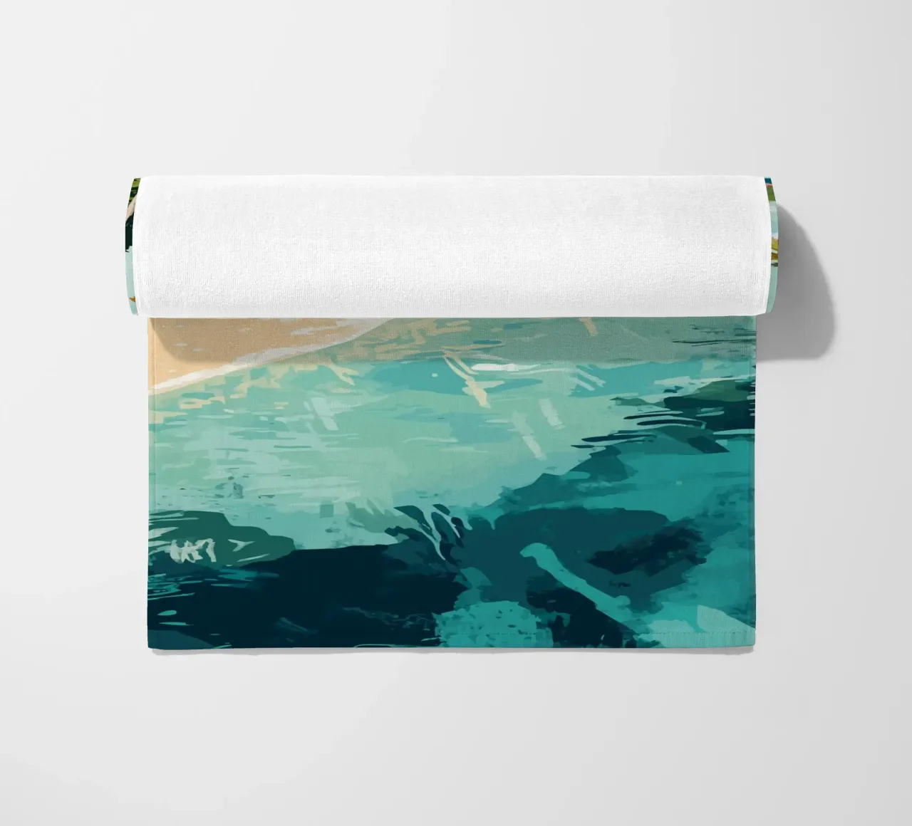 Spiaggia tropicale con mare color turchese telo mare da pixelbull - medieval art and more