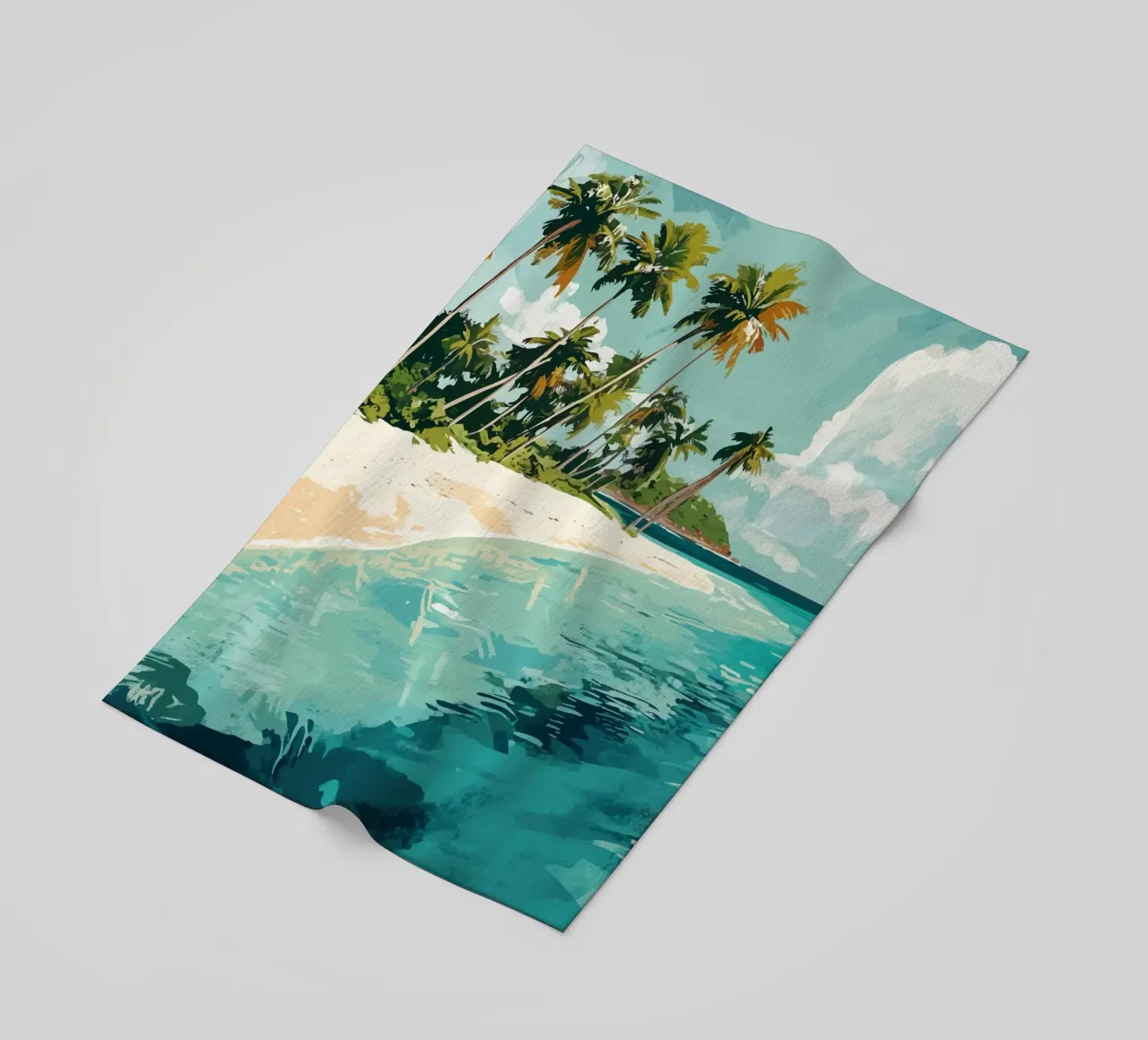Spiaggia tropicale con mare color turchese telo mare da pixelbull - medieval art and more
