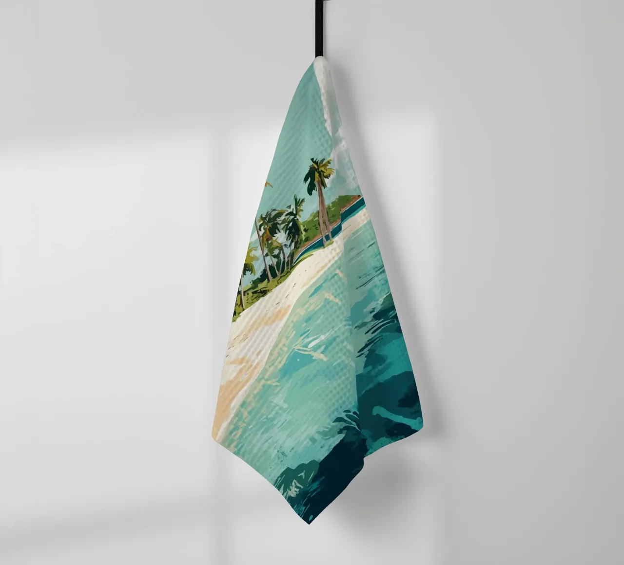 Spiaggia tropicale con mare color turchese canovaccio da cucina da pixelbull - medieval art and more