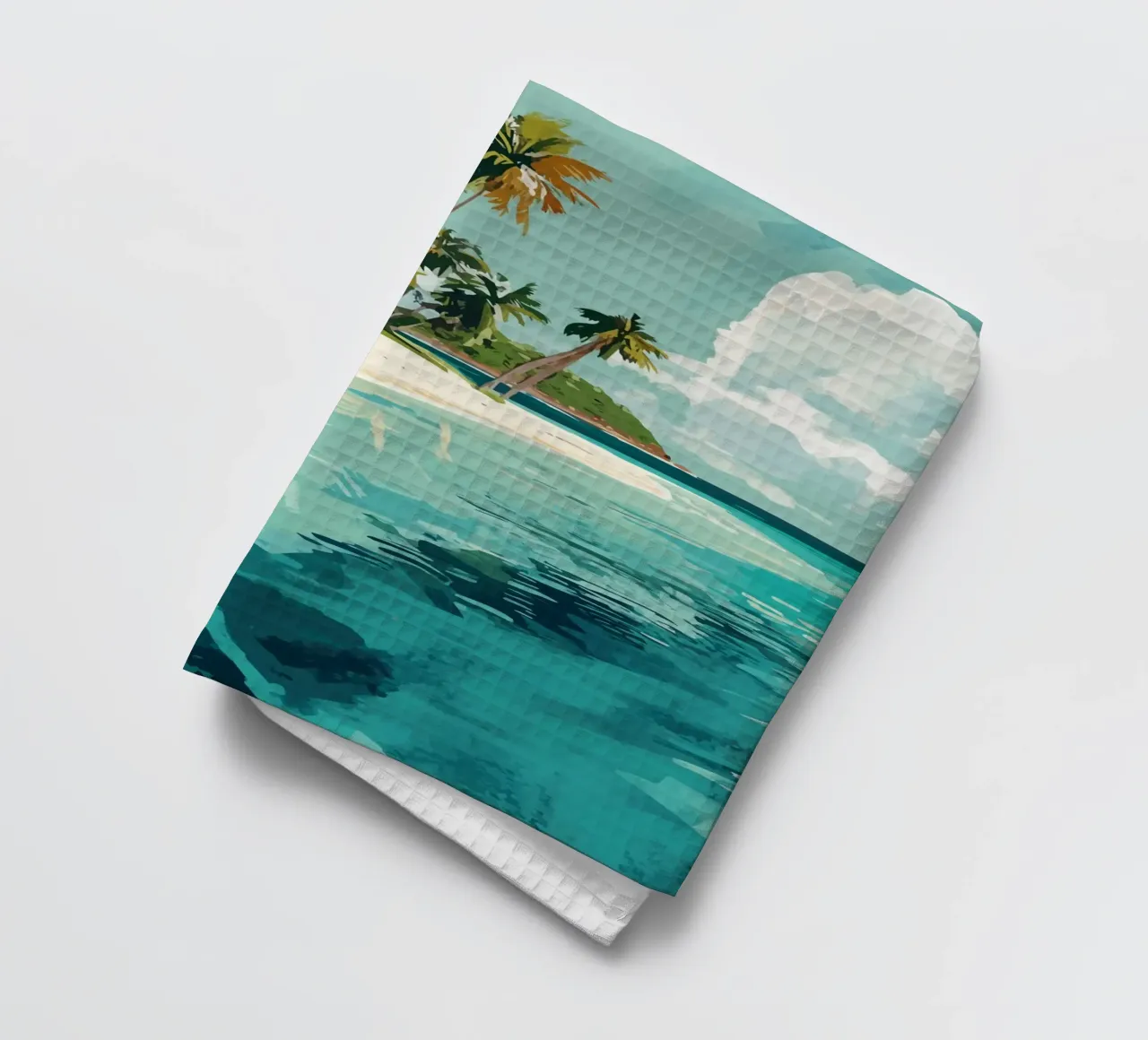 Spiaggia tropicale con mare color turchese canovaccio da cucina da pixelbull - medieval art and more