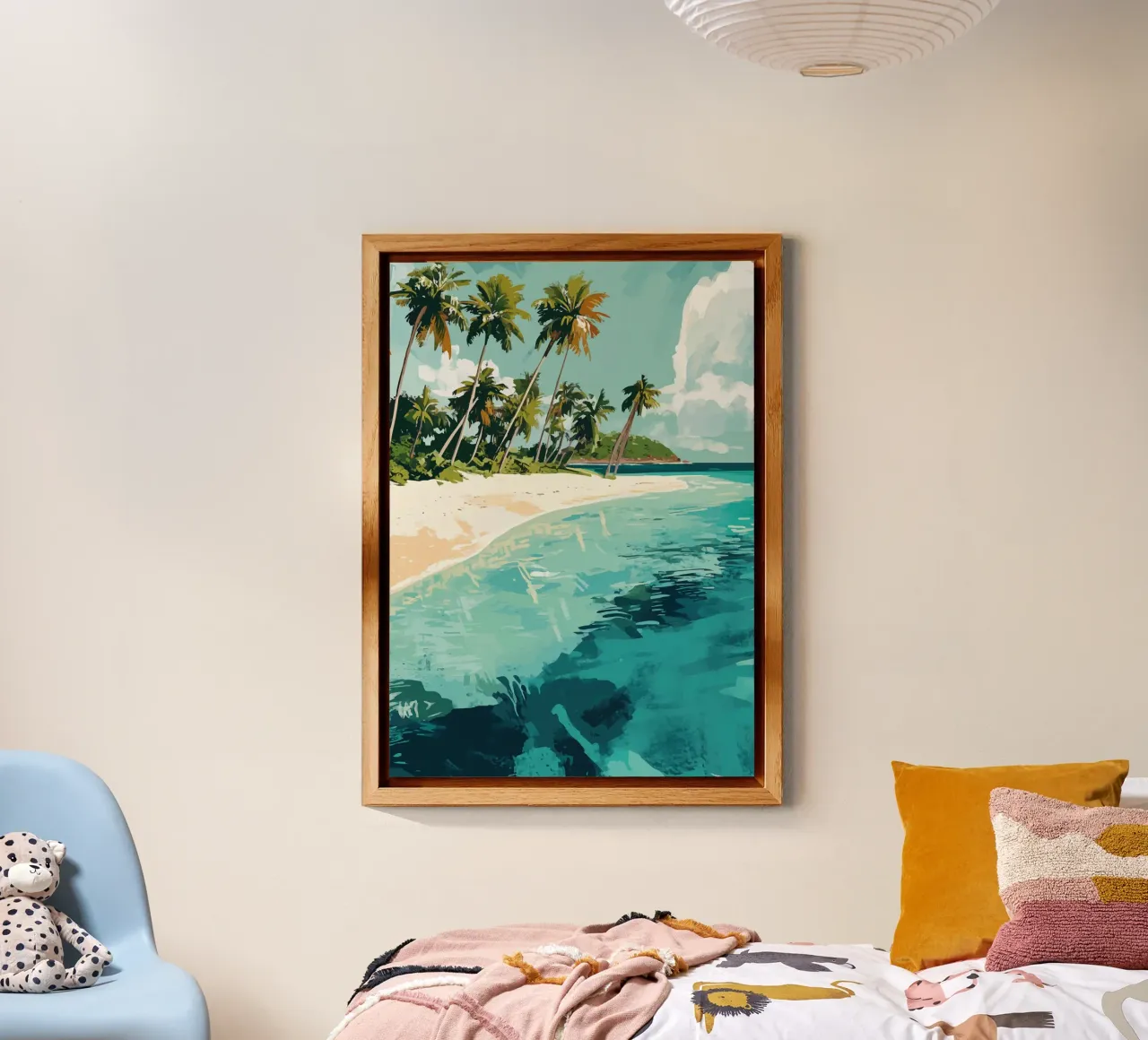 Spiaggia tropicale con mare color turchese alluminio dibond da pixelbull - medieval art and more