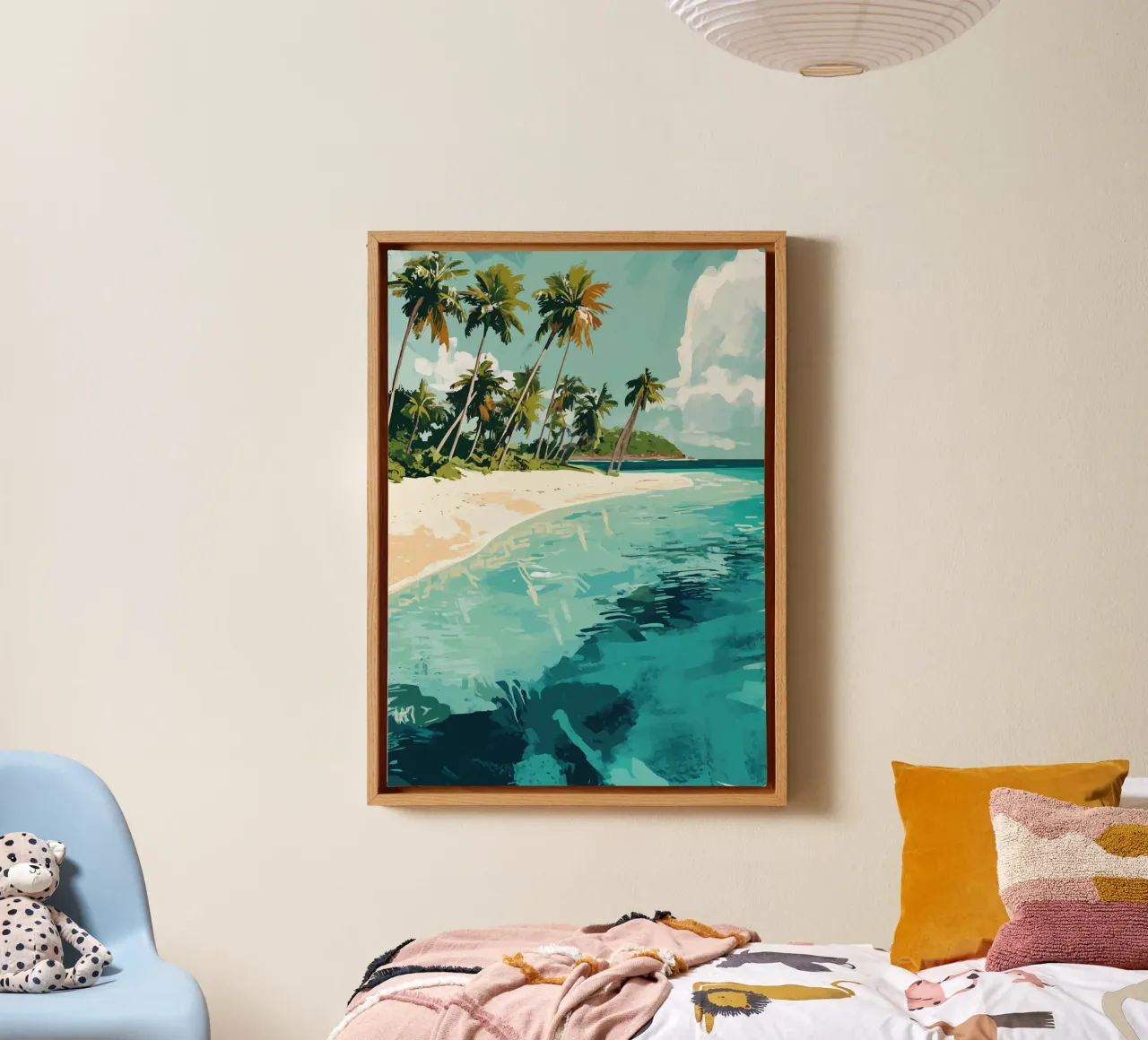 Spiaggia tropicale con mare color turchese tela con Cornice a cassetta da pixelbull - medieval art and more