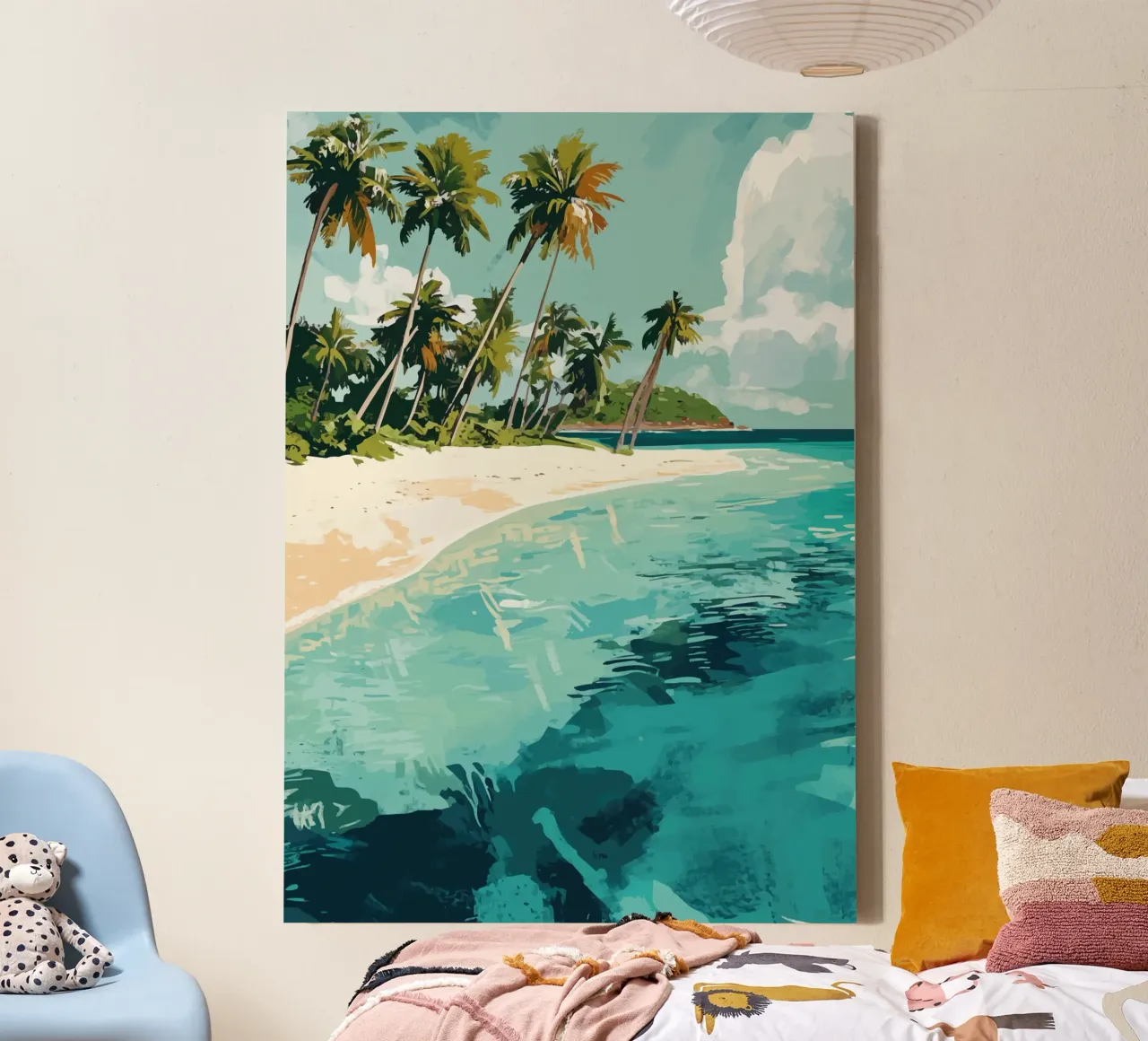 Spiaggia tropicale con mare color turchese tela con Cornice a cassetta da pixelbull - medieval art and more
