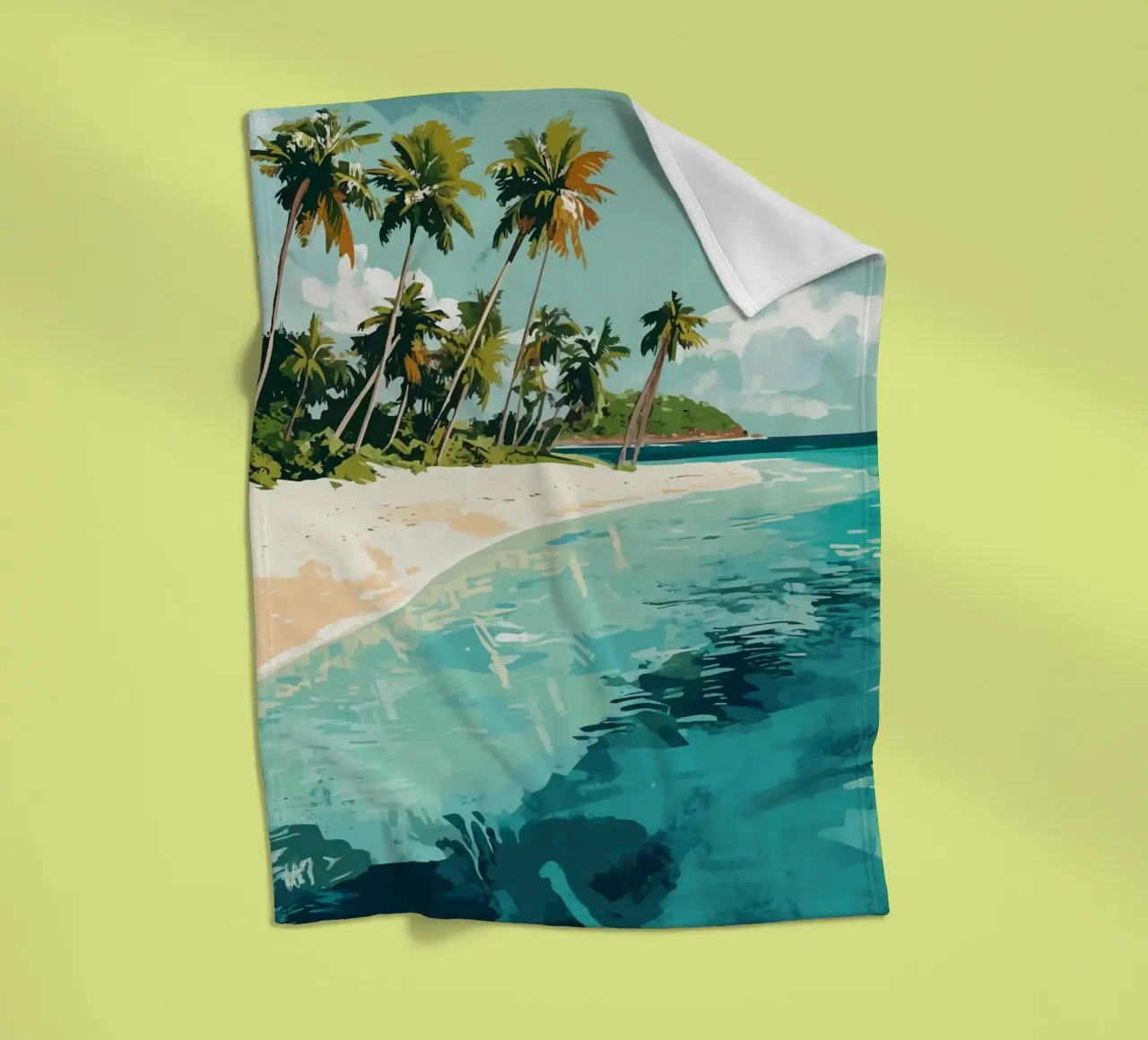 Spiaggia tropicale con mare color turchese coperta in pile da pixelbull - medieval art and more