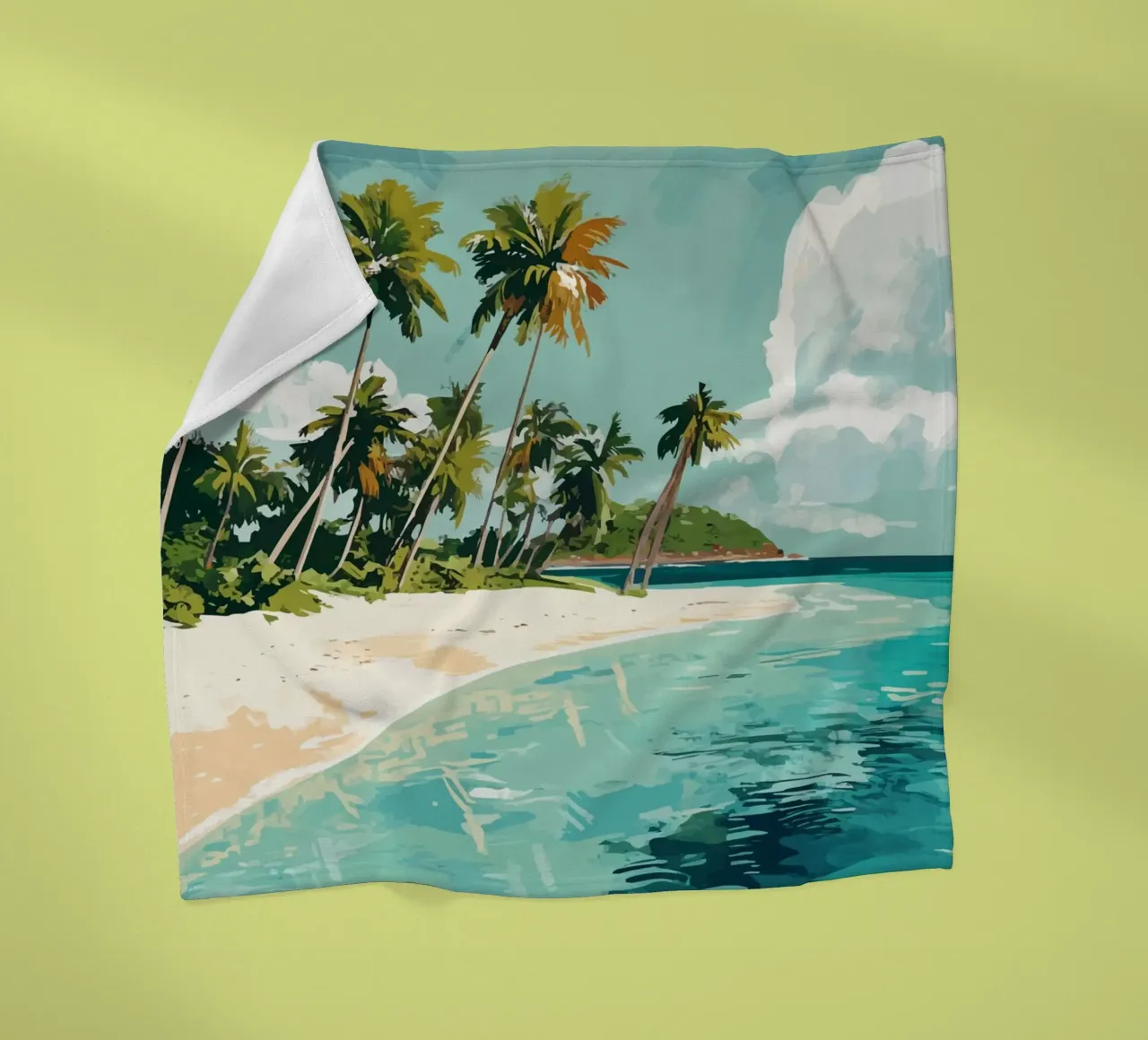 Spiaggia tropicale con mare color turchese coperta in pile da pixelbull - medieval art and more