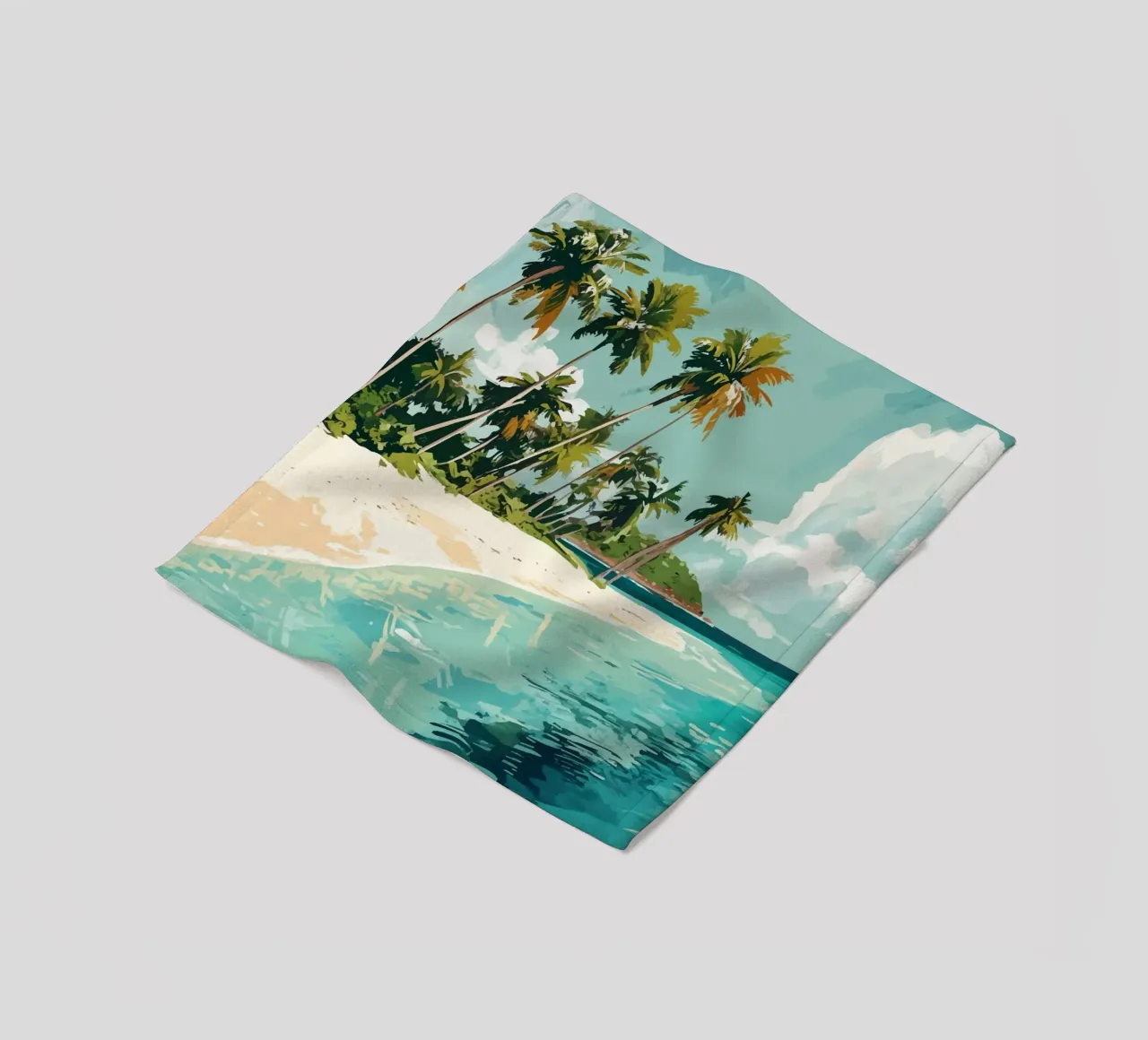Spiaggia tropicale con mare color turchese coperta in pile da pixelbull - medieval art and more