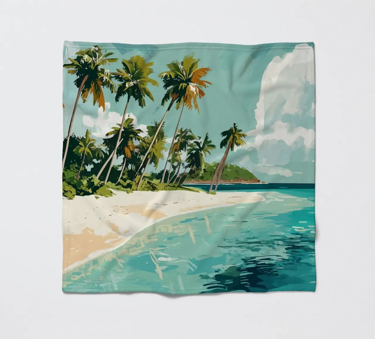 Spiaggia tropicale con mare color turchese coperta in pile da pixelbull - medieval art and more