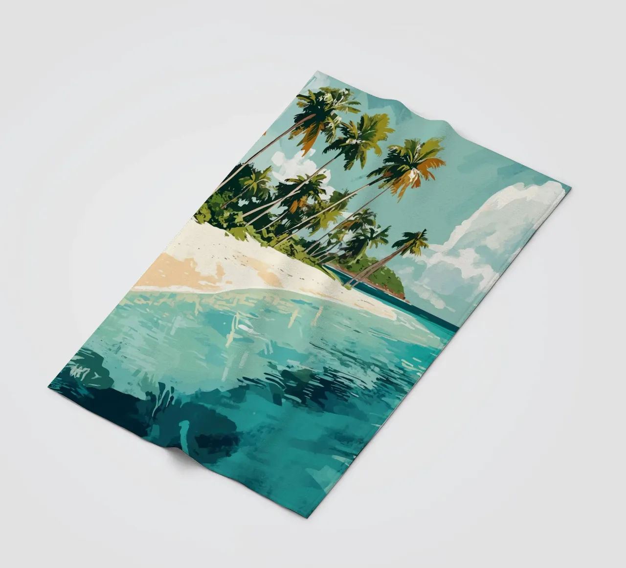 Spiaggia tropicale con mare color turchese coperta in pile da pixelbull - medieval art and more